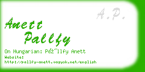 anett pallfy business card